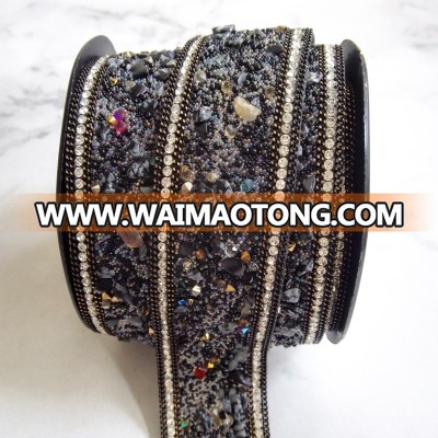 Top Sale Elegant Nature Stone Rhinestone Hot Fix Trim for Clothes